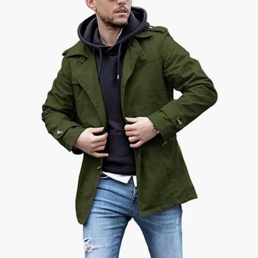 Vance - Tussenjas in Moderne Trenchcoatstijl Voor Heren Herfst- en Winterkleding