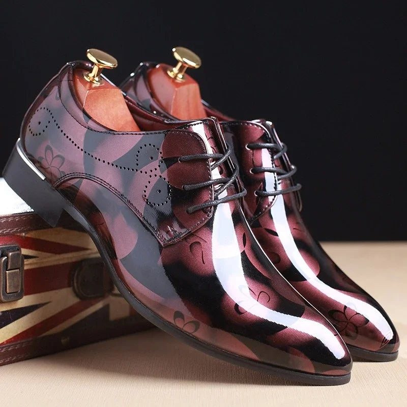 Richard - Oxford Leren Schoenen met Bloemenpatroon voor Heren in Old-Money Stijl