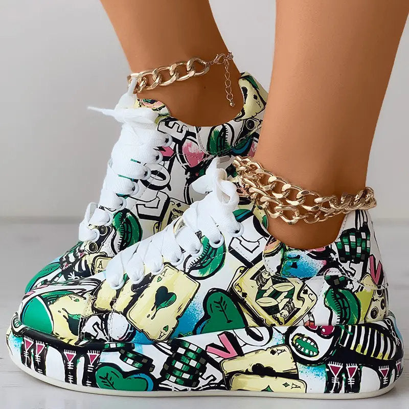 Stella - Sneaker Schoenen met Graffiti Ontwerp voor Dames