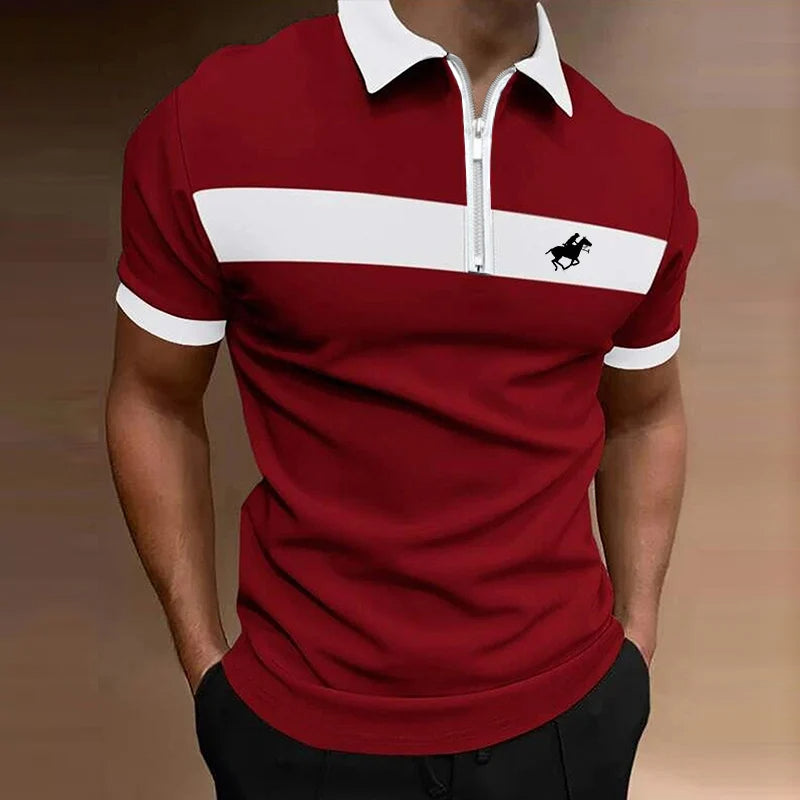 Payson - Polo Shirt met Halve Ritssluiting voor Vrijetijdskleding Heren