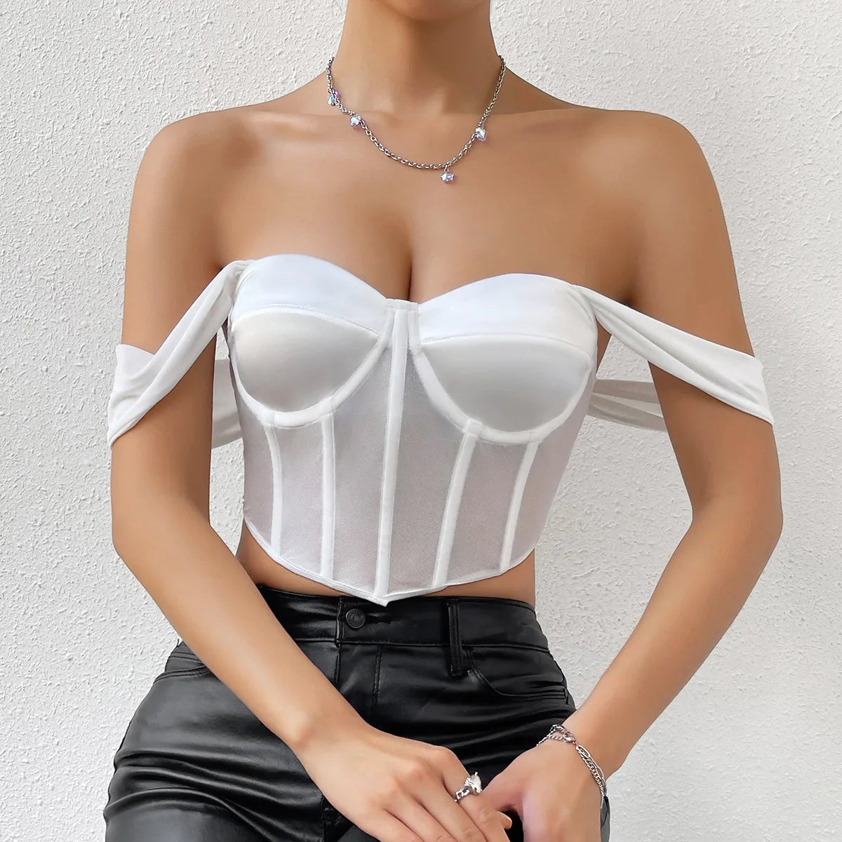 Brooke - Satijnen Corset Cropped Top voor Feestelijke Stijl