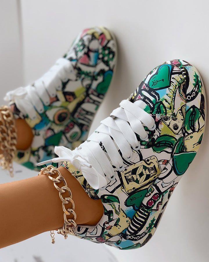 Stella - Sneaker Schoenen met Graffiti Ontwerp voor Dames