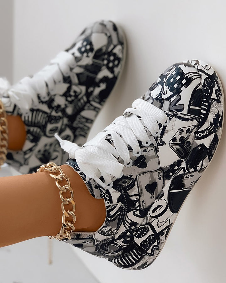 Stella - Sneaker Schoenen met Graffiti Ontwerp voor Dames