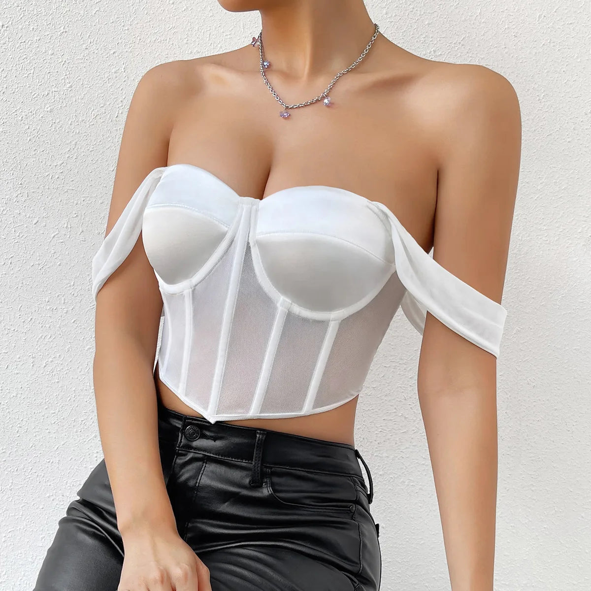 Brooke - Satijnen Corset Cropped Top voor Feestelijke Stijl