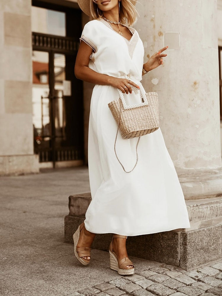 Carlene - Witte Zomerjurk voor Dames Strand- en Zomerkleding