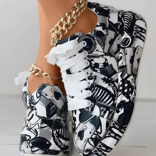 Stella - Sneaker Schoenen met Graffiti Ontwerp voor Dames