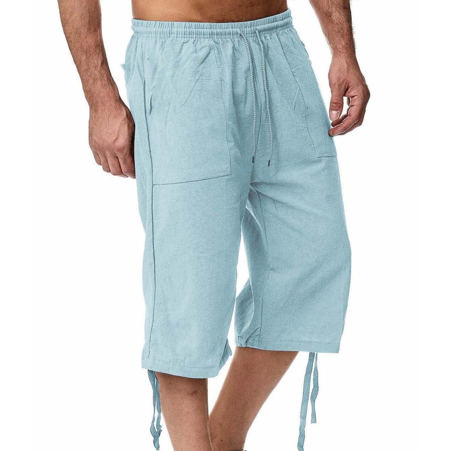 Eli - Linnen Capri Broek voor Heren Strand- en Zomerkleding