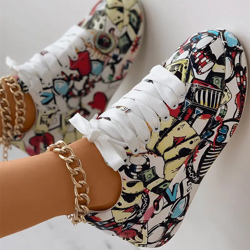 Stella - Sneaker Schoenen met Graffiti Ontwerp voor Dames