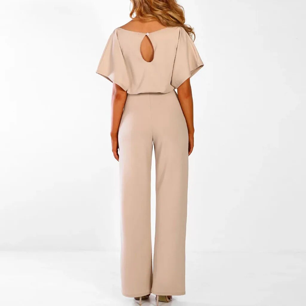 Nicole - Dames Jumpsuit met Riem voor Kantoor en Evenementen