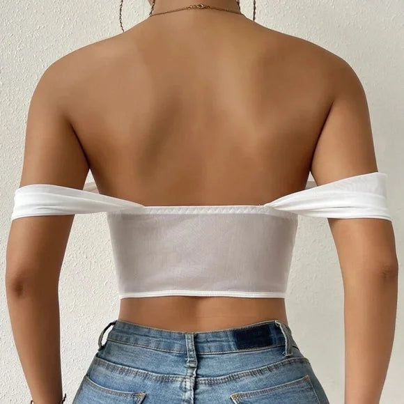 Brooke - Satijnen Corset Cropped Top voor Feestelijke Stijl