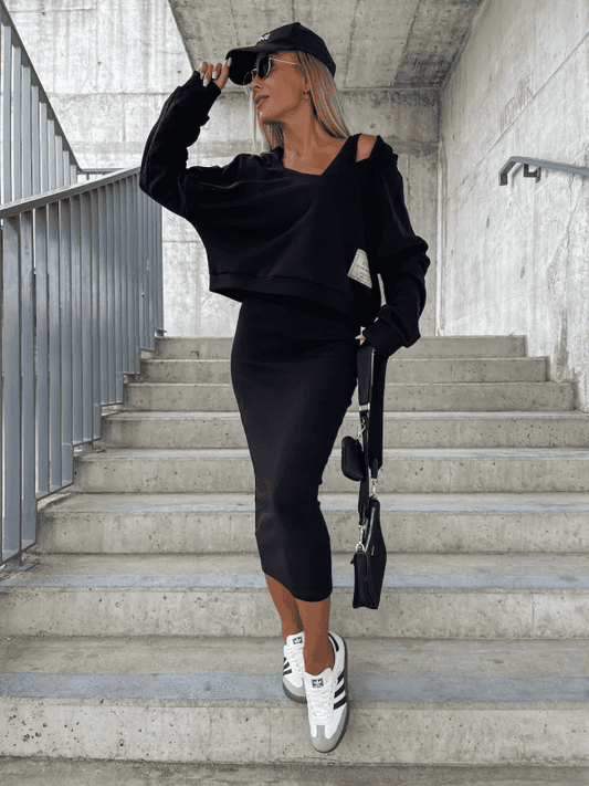 Tamara - Bodycon Jurk en Trui Set voor Chique Winter Dameskleding Collectie